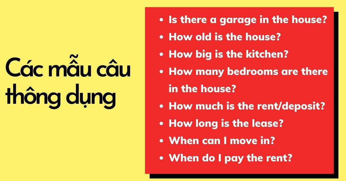 mẫu câu renting a house